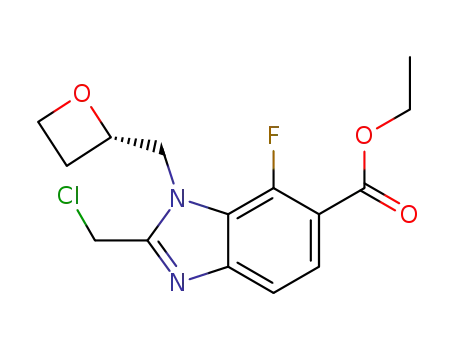 ethyl (S)-2-(chloromethyl)-7-fluoro-1-(oxetan-2-ylmethyl)-1H-benzo[d]imidazole-6-carboxylate