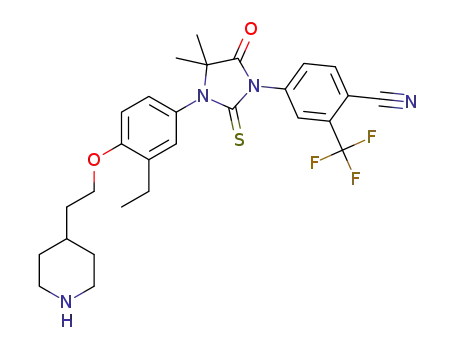 4-(3-(3-ethyl-4-(2-(piperidin-4-yl)ethoxy)phenyl)-4,4-dimethyl-5-oxo-2-thioxoimidazolidin-1-yl)-2-(trifluoromethyl)benzonitrile