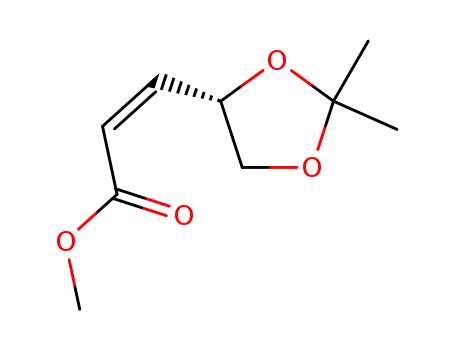 Molecular Structure of 81703-94-8 (METHYL (S)-(+)-3-(2,2-DIMETHYL-1,3-DIOXOLAN-4-YL)-CIS-2-PROPENOATE)