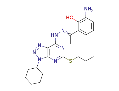 2-amino-6-(1-(2-(3-cyclohexyl-5-(propylthio)-3H-[1,2,3]triazolo[4,5-d]pyrimidin-7-yl)hydrazono)ethyl)phenol