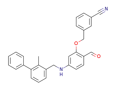 3-((2-formyl-5-(((2-methyl-[1,1′-biphenyl]-3-yl)methyl)amino)phenoxy)methyl)benzonitrile
