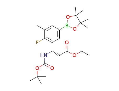 ethyl (S)-3-((tert-butoxycarbonyl)amino)-3-(2-fluoro-3-methyl-5-(4,4,5,5-tetramethyl-1,3,2-dioxaborolan-2-yl)phenyl)propanoate