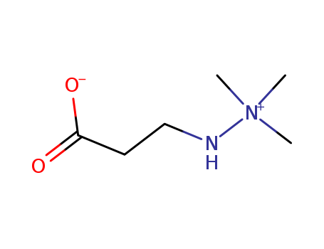 76144-81-5,Mildronate,3-(trimethylammonioamino)propanoate;Meldonium [INN];Hydrazinium,2-(2-carboxyethyl)-1,1,1- trimethyl-,inner salt;2-(2-Carboxyethyl)-1,1,1-trimethylhydrazinium hydroxide inner salt;Quaterin;Kvaterin;Hydrazinium, 2-(2-carboxyethyl)-1,1,1-trimethyl-, hydroxide, inner salt;MET 88;Meldonium;