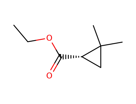 Molecular Structure of 89007-61-4 (Cyclopropanecarboxylic acid, 2,2-dimethyl-, ethyl ester, (S)-)
