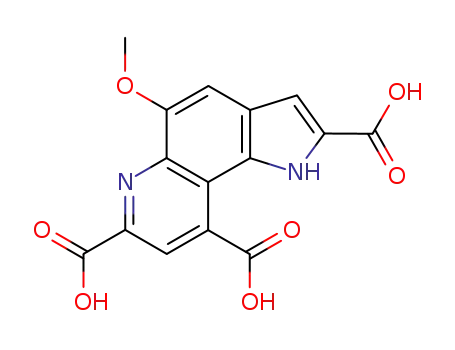 Molecular Structure of 116451-31-1 (1H-Pyrrolo[2,3-f]quinoline-2,7,9-tricarboxylic acid, 5-methoxy-)