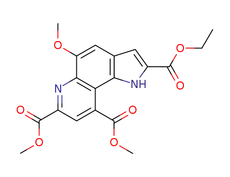 Molecular Structure of 133706-80-6 (7,9-DIMETHOXYCARBONYL-2-ETHOXYCARBONYL-5-METHOXY-1H-PYRROLO-[2,3-F]QUINOLINE)