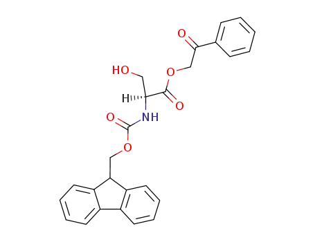 Molecular Structure of 125760-26-1 (N-(9-Fluorenylmethoxycarbonyl)-L-serine Phenacyl Ester)