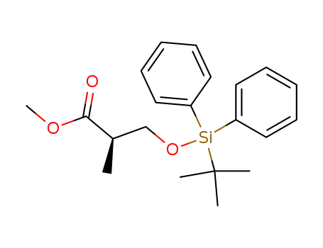 Molecular Structure of 95514-03-7 (Propanoic acid, 3-[[(1,1-dimethylethyl)diphenylsilyl]oxy]-2-methyl-,
methyl ester, (2S)-)