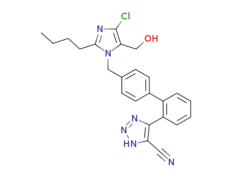 2-butyl-4-chloro-1-<<2'-(5-cyano-1,2,3-triazol-4-yl)biphenyl-4-yl>methyl>-5-(hydroxymethyl)imidazole