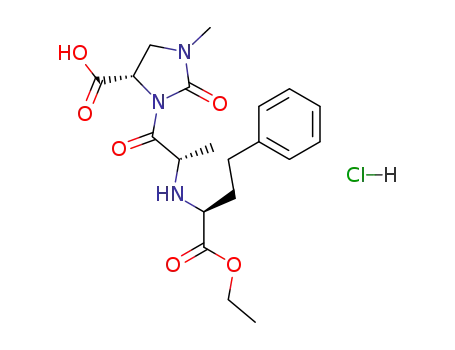 Molecular Structure of 89396-94-1 ((S)-3-[(S)-2-((S)-1-ETHOXYCARBONYL-3-PHENYL-PROPYLAMINO)-PROPIONYL]-1-METHYL-2-OXO-IMIDAZOLIDINE-4-CARBOXYLIC ACID)