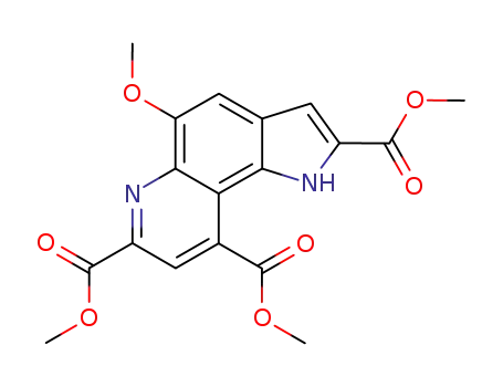 Molecular Structure of 78939-39-6 (1H-Pyrrolo[2,3-f]quinoline-2,7,9-tricarboxylic acid, 5-methoxy-, trimethyl
ester)