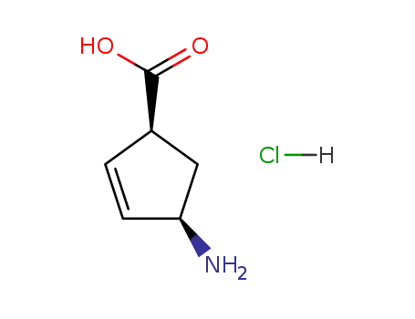 Molecular Structure of 130931-84-9 ((1S,4R)-4-AMinocyclopent-2-enecarboxylic acid hydrochloride)
