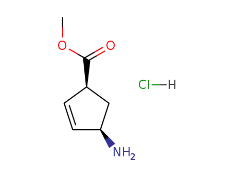 Molecular Structure of 229613-83-6 ((1S,4R)-Methyl 4-aMinocyclopent-2-enecarboxylate hydrochloride)