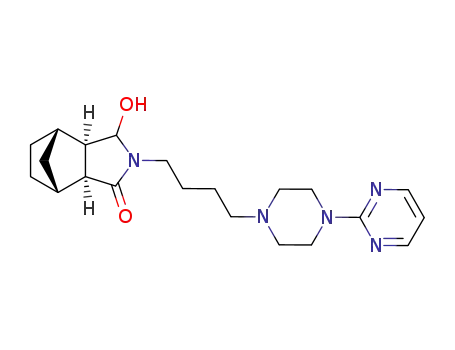 Molecular Structure of 138273-97-9 (4,7-Methano-1H-isoindol-1-one,
octahydro-3-hydroxy-2-[4-[4-(2-pyrimidinyl)-1-piperazinyl]butyl]-)
