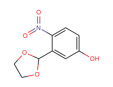 Molecular Structure of 98454-56-9 (Phenol, 3-(1,3-dioxolan-2-yl)-4-nitro-)