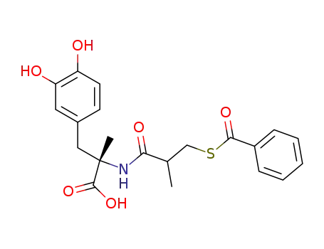 N-(S-benzoyl-3-mercapto-2-methylpropanoyl)-L-α-methyldopa