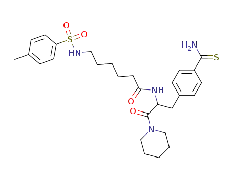 6-(Toluene-4-sulfonylamino)-hexanoic acid [2-oxo-2-piperidin-1-yl-1-(4-thiocarbamoyl-benzyl)-ethyl]-amide