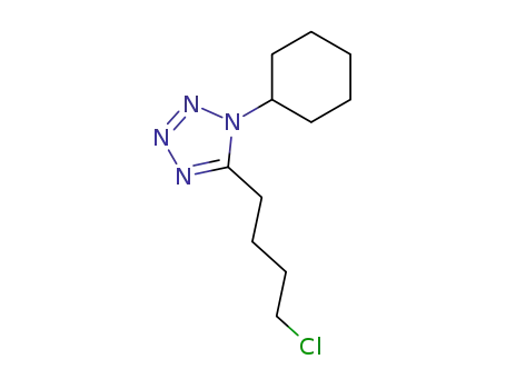 Molecular Structure of 73963-42-5 (5-(4-Chlorobutyl)-1-cyclohexanyl tetrazole)