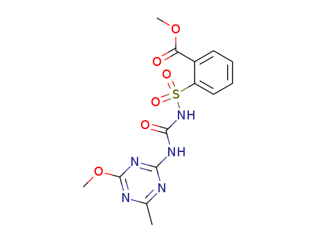 74223-64-6,2-[[[[(4-Methoxy-6-methyl-1,3,5-triazin-2-yl)amino]carbonyl]amino]sulfonyl]benzoic acid methyl ester,Metsulfuron-methyl;Gropper;Benzoic acid,2-[[[[(4-methoxy-6-methyl-1,3,5- triazin-2-yl)amino]carbonyl]amino]sulfonyl]-,methyl ester;HCHA 92HA;Ally 20DF;Ally;Brush-off;methyl 2-[(4-methoxy-6-methyl-1,3,5-triazin-2-yl)carbamoylsulfamoyl]benzoate;Escort (pesticide);metsulfuron methyl;2-(((((4-methoxy-6-methyl-1,3,5-triazin-2-yl)amino)carbonyl)amino)sulfonyl)benzoic acid methyl ester;DPX 6376;DPX-T 6376;ALLIE;Metsulfuron-menthyl;