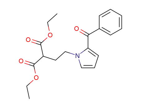 Molecular Structure of 141031-78-9 (Propanedioic acid, [2-(2-benzoyl-1H-pyrrol-1-yl)ethyl]-, diethyl ester)