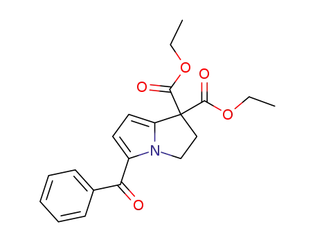 Molecular Structure of 140947-23-5 (1H-Pyrrolizine-1,1-dicarboxylic acid, 5-benzoyl-2,3-dihydro-, diethyl
ester)