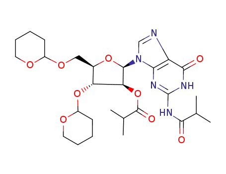 Isobutyric acid (2R,3S,4R,5R)-2-(2-isobutyrylamino-6-oxo-1,6-dihydro-purin-9-yl)-4-(tetrahydro-pyran-2-yloxy)-5-(tetrahydro-pyran-2-yloxymethyl)-tetrahydro-furan-3-yl ester
