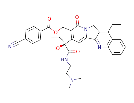 4-Cyano-benzoic acid 7-[(S)-1-(2-dimethylamino-ethylcarbamoyl)-1-hydroxy-propyl]-12-ethyl-9-oxo-9,11-dihydro-indolizino[1,2-b]quinolin-8-ylmethyl ester