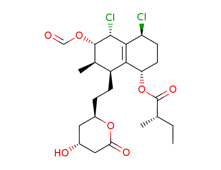 (S)-2-Methyl-butyric acid (1S,4S,5R,6S,7R,8S)-4,5-dichloro-6-formyloxy-8-[2-((2R,4R)-4-hydroxy-6-oxo-tetrahydro-pyran-2-yl)-ethyl]-7-methyl-1,2,3,4,5,6,7,8-octahydro-naphthalen-1-yl ester