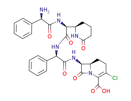 (6R,7S)-7-{(R)-2-[(S)-2-((R)-2-Amino-2-phenyl-acetylamino)-2-((R)-6-oxo-piperidin-2-yl)-acetylamino]-2-phenyl-acetylamino}-3-chloro-8-oxo-1-aza-bicyclo[4.2.0]oct-2-ene-2-carboxylic acid