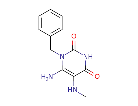 Molecular Structure of 72816-88-7 (6-Amino-1-benzyl-5-methylaminouracil)