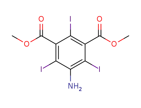 Molecular Structure of 154921-11-6 (Dimethyl 5-amino-2,4,6-triiodo-1,3-benzenedicarboxylate)