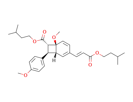 (1R,6S,7S,8R)-6-Methoxy-8-(4-methoxy-phenyl)-3-[(E)-2-(3-methyl-butoxycarbonyl)-vinyl]-bicyclo[4.2.0]octa-2,4-diene-7-carboxylic acid 3-methyl-butyl ester
