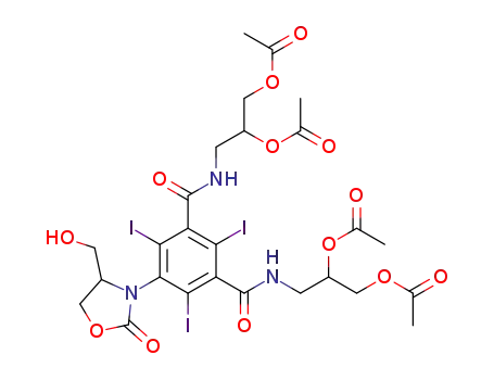 N,N'-bis<2,3-bis(acetyloxy)propyl>-5-<4-(hydroxymethyl)-2-oxo-3-oxazolidinyl>-2,4,6-triiodo-1,3-benzenedicarboxamide