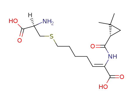 7-[(2-Amino-2-carboxyethyl)thio]-2-[[(2,2-dimethylcyclopropyl)-oxomethyl]amino]-2-heptenoic acid