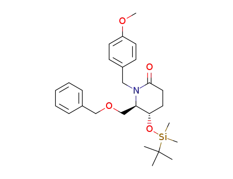 (5S,6R)-1-(p-Methoxybenzyl)-5-<(tert-butyldimethylsilyl)oxy>-6-<(benzyloxy)methyl>-2-piperidinone