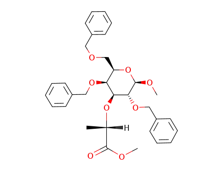 (S)-2-((2R,3S,4S,5R,6R)-3,5-Bis-benzyloxy-2-benzyloxymethyl-6-methoxy-tetrahydro-pyran-4-yloxy)-propionic acid methyl ester