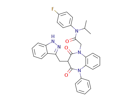 N-(4-Fluoro-phenyl)-2-[3-(1H-indazol-3-ylmethyl)-2,4-dioxo-5-phenyl-2,3,4,5-tetrahydro-benzo[b][1,4]diazepin-1-yl]-N-isopropyl-acetamide