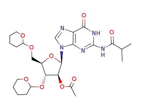 Acetic acid (2R,3S,4R,5R)-2-(2-isobutyrylamino-6-oxo-1,6-dihydro-purin-9-yl)-4-(tetrahydro-pyran-2-yloxy)-5-(tetrahydro-pyran-2-yloxymethyl)-tetrahydro-furan-3-yl ester