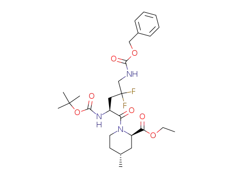 (2R,4R)-1-((S)-5-Benzyloxycarbonylamino-2-tert-butoxycarbonylamino-4,4-difluoro-pentanoyl)-4-methyl-piperidine-2-carboxylic acid ethyl ester