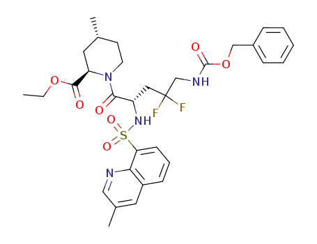 (2R,4R)-1-[(S)-5-Benzyloxycarbonylamino-4,4-difluoro-2-(3-methyl-quinoline-8-sulfonylamino)-pentanoyl]-4-methyl-piperidine-2-carboxylic acid ethyl ester