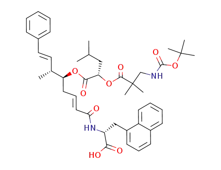 N-<(1,1-dimethylethoxy)carbonyl>-2,2-dimethyl-β-alanyl-(2S)-2-hydroxy-4-(methylpentanoyl)-(2E,5S,6R,7E)-5-hydroxy-6-methyl-8-phenyl-2,7-octadienoyl-3-(1-naphthalenyl)-D-alanine