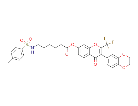 6-(toluene-4-sulfonylamino)-hexanoic acid 3-(2,3-dihydro-benzo[1,4]dioxin-6-yl)-4-oxo-2-trifluoromethyl-4H-chromen-7-yl ester
