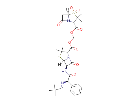 1,1-dioxopenicillanoyloxymethyl 6-[D-α-(t-butylmethylidenaminophenylacetamido)]penicillanate