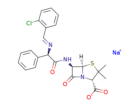 Sodium; (2S,5R,6R)-6-((R)-2-{[1-(2-chloro-phenyl)-meth-(E)-ylidene]-amino}-2-phenyl-acetylamino)-3,3-dimethyl-7-oxo-4-thia-1-aza-bicyclo[3.2.0]heptane-2-carboxylate