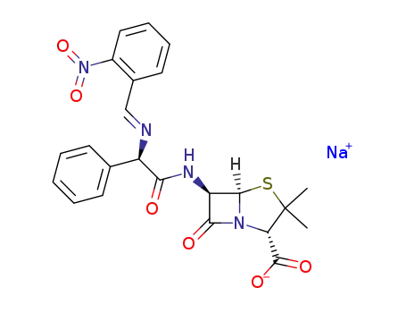 Sodium; (2S,5R,6R)-3,3-dimethyl-6-((R)-2-{[1-(2-nitro-phenyl)-meth-(E)-ylidene]-amino}-2-phenyl-acetylamino)-7-oxo-4-thia-1-aza-bicyclo[3.2.0]heptane-2-carboxylate