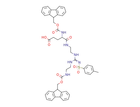 (4S)-4-{[(9-fluorenylmethyloxy)carbonyl]amino}-5-({2-[([(2-{[(9H-fluorenylmethoxy)carbonyl]amino}ethyl)amino]{[(4-methylphenyl)-sulfonyl]imino}methyl)amino]ethyl}amino)-5-oxopentanoic acid