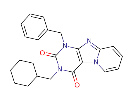 1-benzyl-3-cyclohexylmethyl-1H-1,3,4b,9-tetraaza-fluorene-2,4-dione