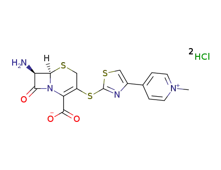 7β-amino-3-[4-(1-methyl-4-pyridinio)-1,3-thiazol-2-yl]thio-3-cephem-4-carboxylate dihydrochloride