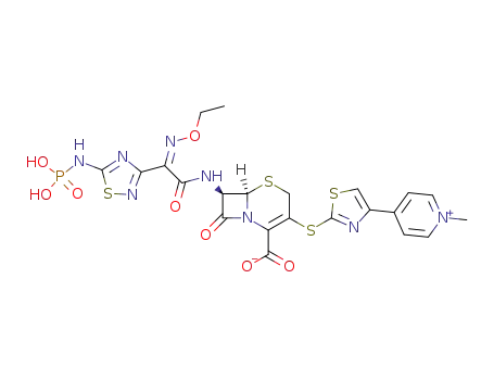 (6R,7R)-7-{(2Z)-2-(ethoxyimino)-2-[5-(phosphonoamino)-1,2,4-thiadiazol-3-yl]acetylamino}-3-{[4-(1-methyl-4-pyridin-1-iumyl)-1,3-thiazol-2-yl]sulfanyl}-8-oxo-5-thia-1-azabicyclo[4.2.0]oct-2-ene-2-carboxylate