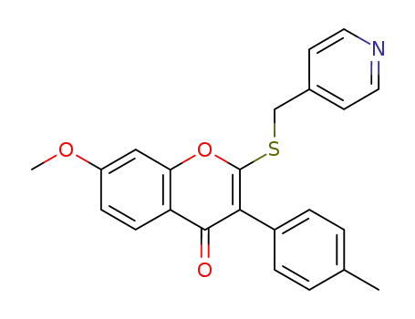 7-methoxy-3-(4-methylphenyl)-2-[(pyridin-4-ylmethyl)thio]-4H-1-benzopyran-4-one